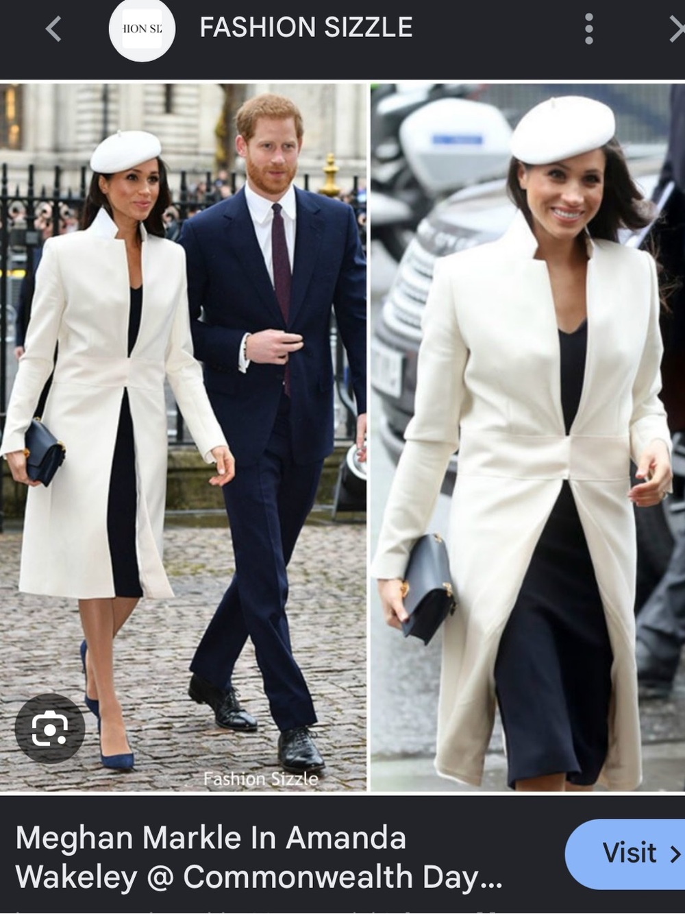 NWOT Amanda Wakeley Cream ‘Crombie’ Coat ASO Meghan Markle